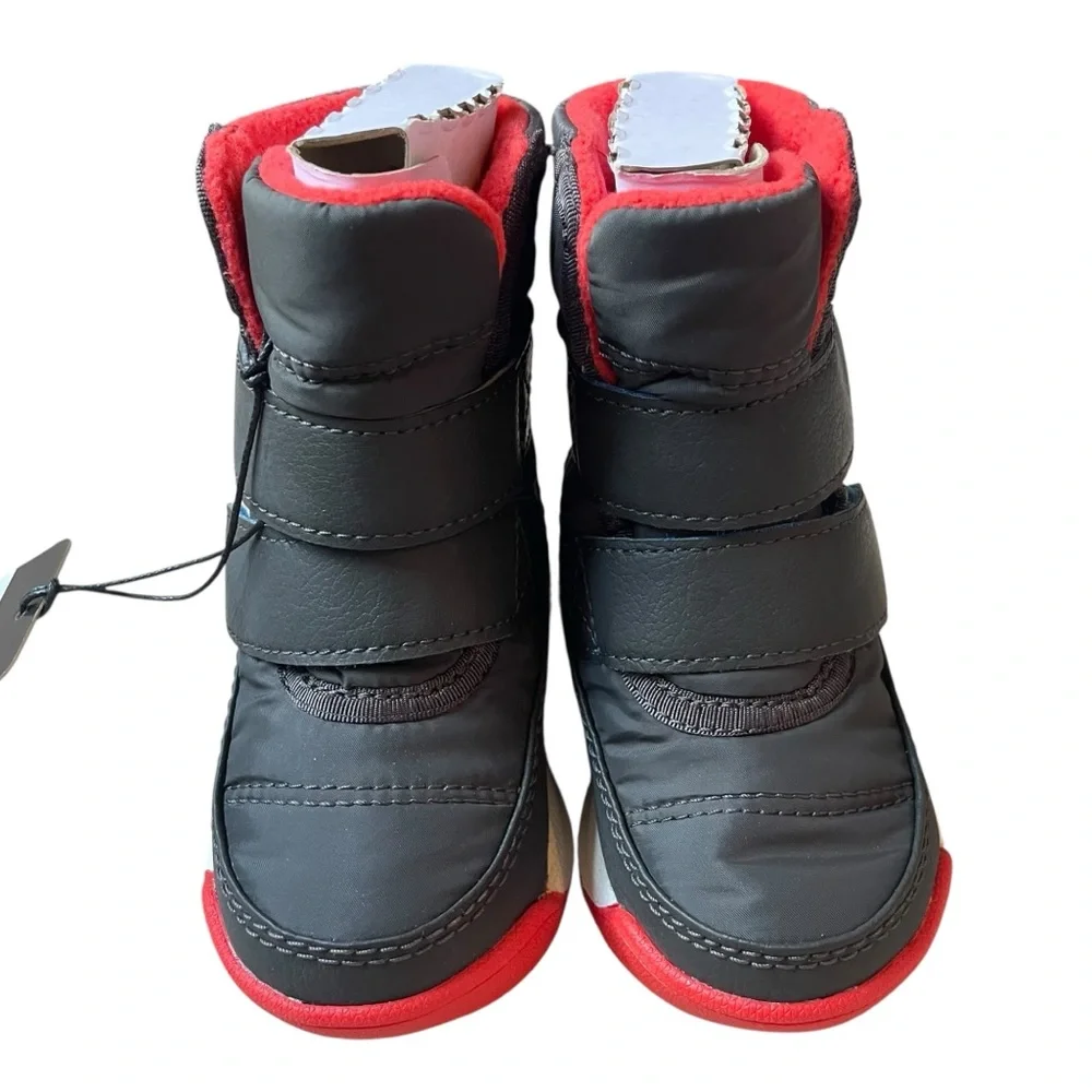Sorel Toddler Whitney ll Strap Waterproof Boots‎ Jet Poppy Red Size 4 NWT